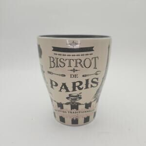 Paris Glam Bistrot de Paris Eiffel Tower Large Black Ceramic Mug Cup Coffee Tea